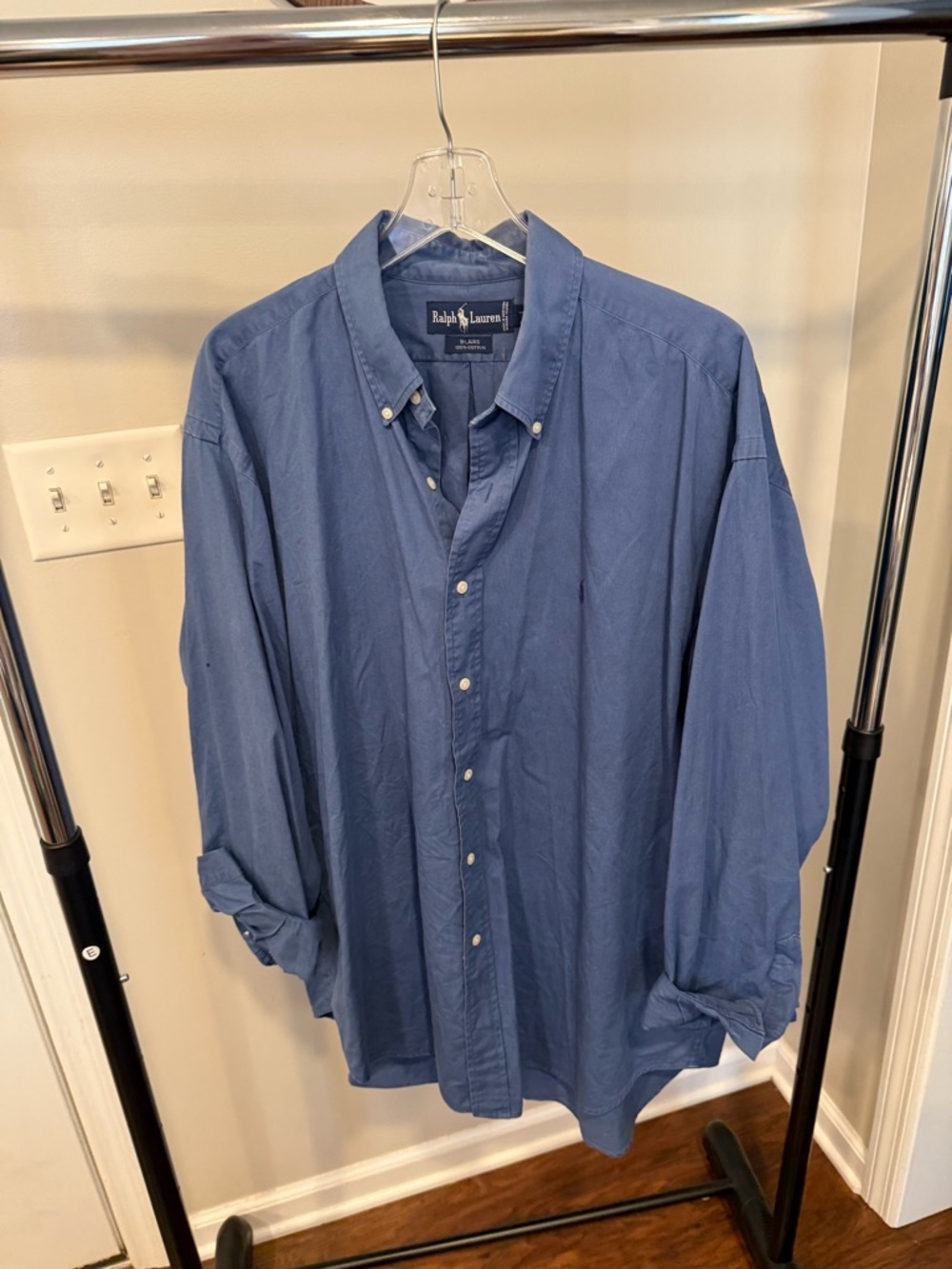 Ralph Lauren Men's Slate Blue Button-Down Casual Shirt